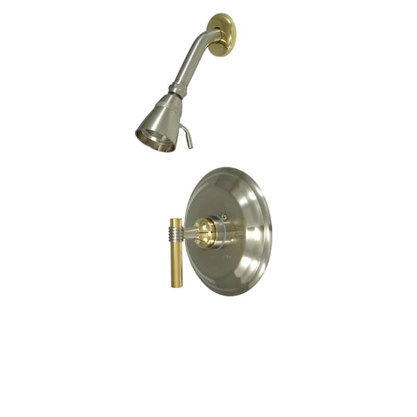 Shower Faucet, 2, Wall Mount, Brushed Nickel/Polished Brass